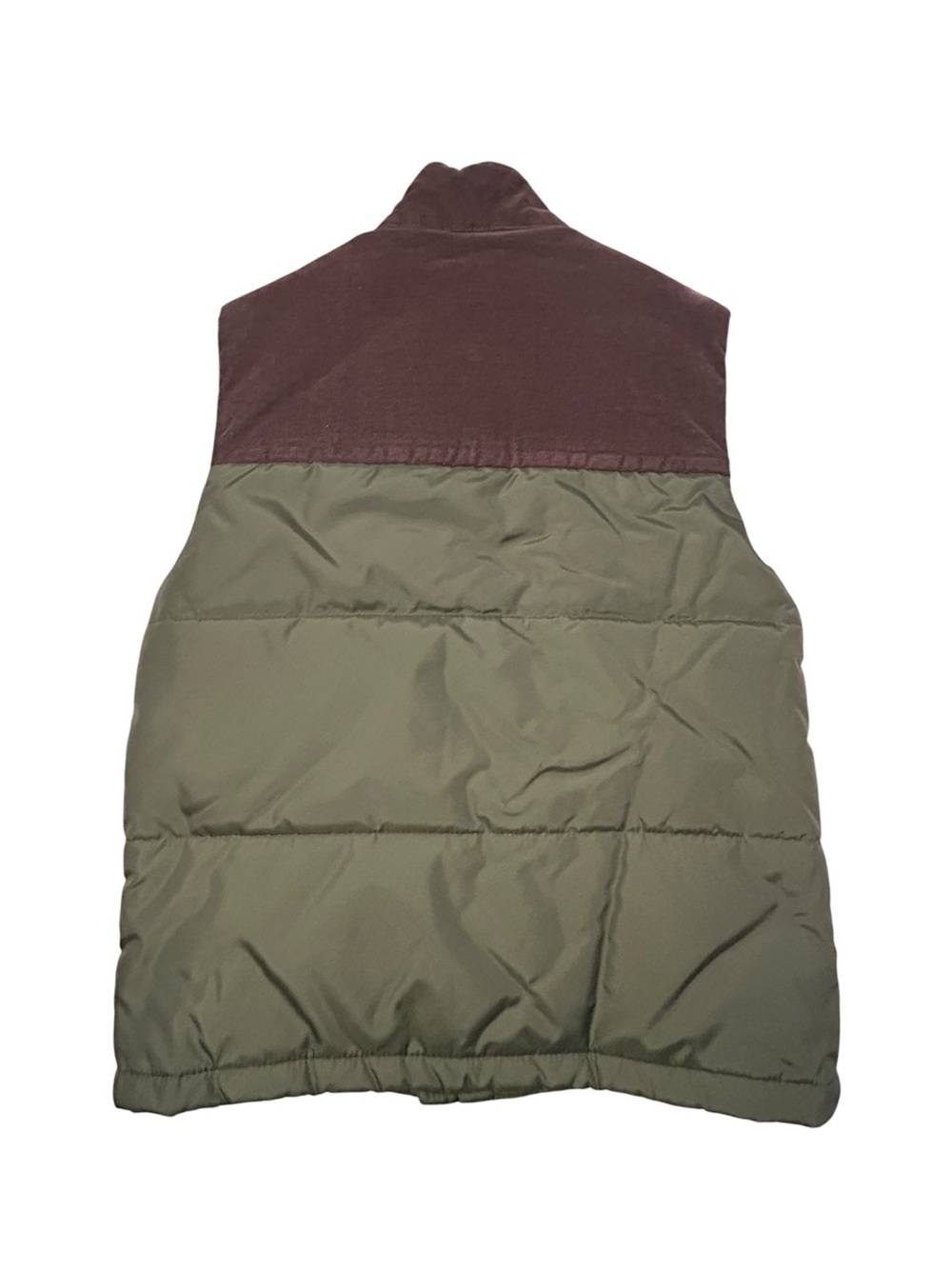 Brooks Brothers Primaloft Green Quilted Puffer Vest Brown Corduroy Yoke S Men’s - Picture 4 of 10